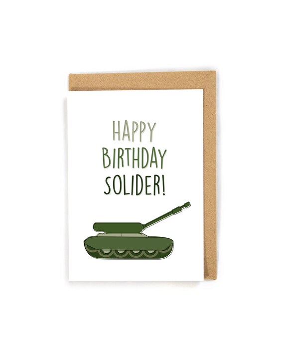 Army Birthday Card Solider Birthday Card Military Birthday | Etsy