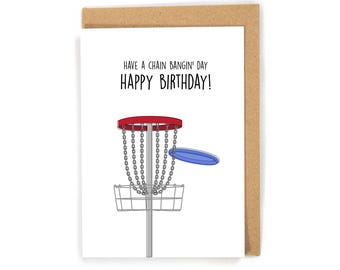 Disc Golf Birthday Card, Happy Birthday Card, funny birthday card, Disc Golf birthday card for him, Disc Golf lover card, Pun Golf Card