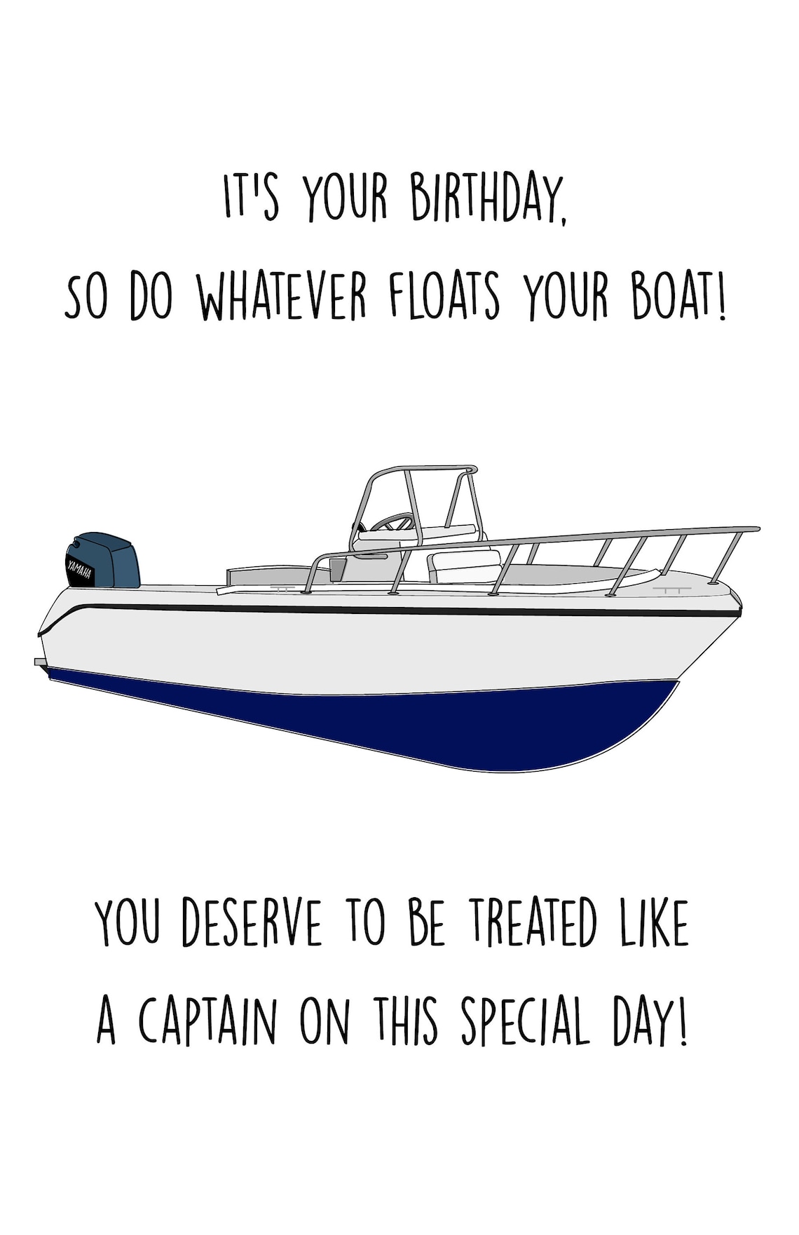 Boat Birthday Card Birthday Card for Boat Lover Motor Boat | Etsy