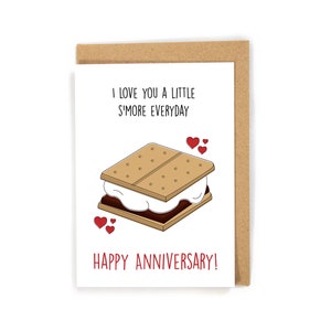 Anniversary Card, Cute Anniversary Card, Funny Anniversary Card, Pun Anniversary Card, S'more Anniversary Card, Happy Anniversary Card