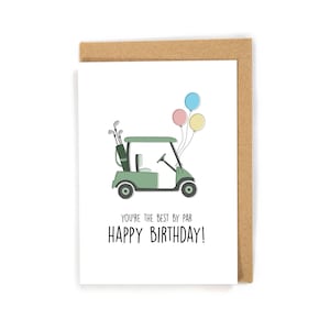 Golf Birthday Card, Happy Birthday Card, Birthday Card for Golf Lover, Funny Golf Birthday Card, Birthday Card Golf, Golf Cart Birthday Card
