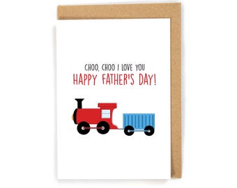 Train Father's Day Card, Father's Day Card from kid, Cute Father's Day Card, Happy Fathers Day Card, Pun Father's Day Card, Train Lover Card