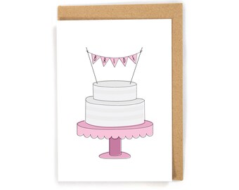 Bridal Shower Card, Cake Bridal Shower card, Happy Bridal Shower, Cute Cake Bride Card, Simple Bridal Shower Card, Bachelorette Party