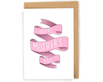 Mother's Day Card, Cute Mother's Day Card, Meaningful Mother's Day Card, Mothers Day Card for Step Mom, Ribbon, Generic Mothers Day Card