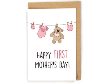 First Mother's Day Card, Cute Mother's Day Card, Mother's Day Card, Baby Mother's Day Card, Clothes Line Mother's Day Card, New Baby Card