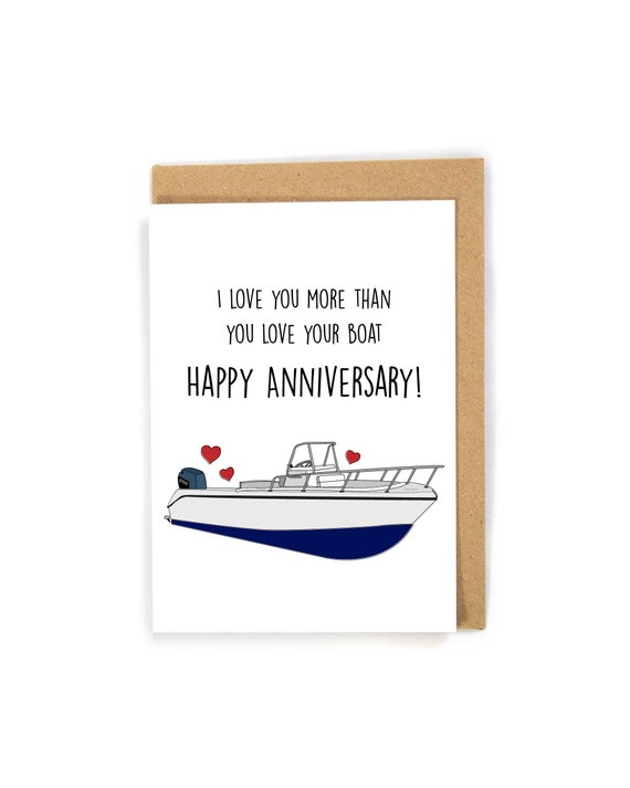 Buy Boat Anniversary Card, Funny Anniversary Card, Anniversary