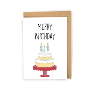 Christmas Birthday Card, Merry Birthday card, Birthday card for Christmas Eve/Christmas, festive brithday card, cute brithday card