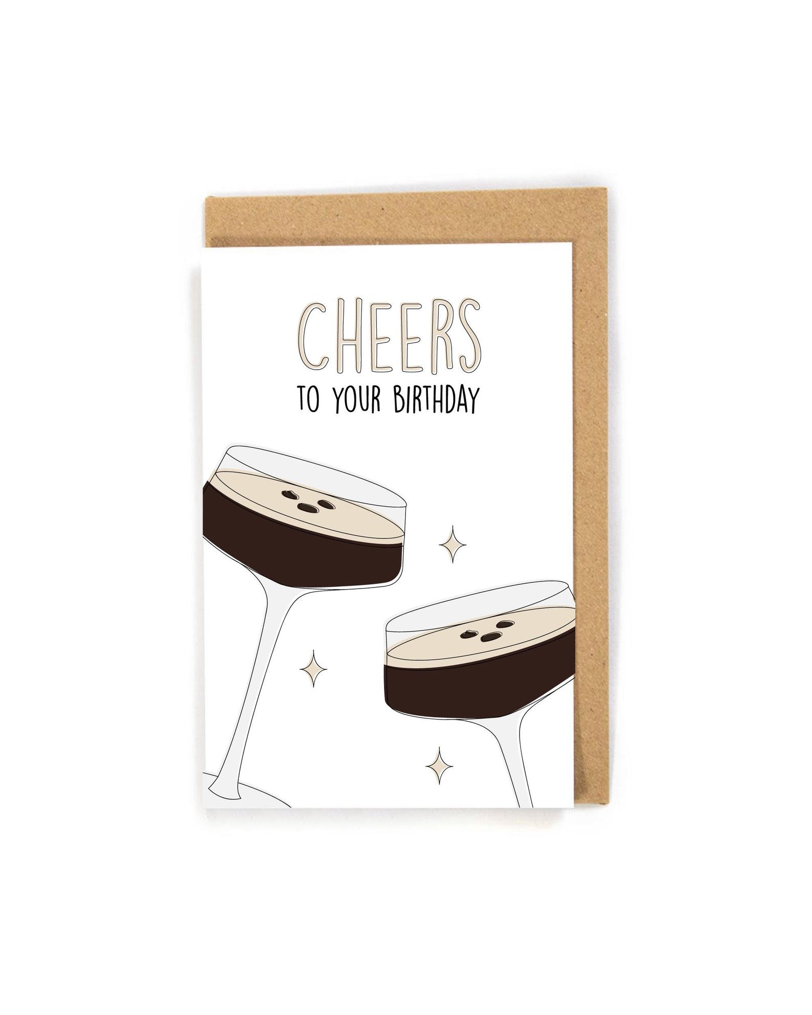 Espresso Martini Card, Cute Martini Birthday Card for Friend, Cute ...