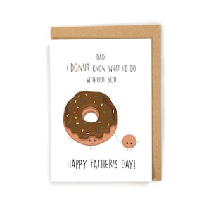 Father&#39;s Day Card, Donut Father&#39;s Day Card, Cute Father&#39;s Day Card, Pun Father&#39;s Day Card, Funny Father&#39;s Day Card, Card from daughter/kids