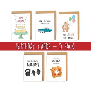 Cute Birthday Card Variety Pack, Pack of Generic Birthday Cards, Happy Birthday Cards, Cute birthday cards, Pack of Birthday Cards