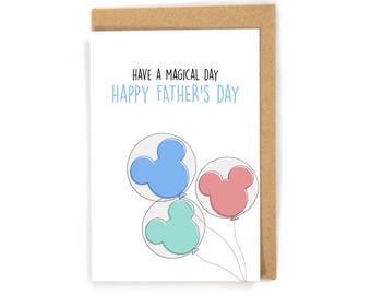 Magical fathers day card, fathers day card from kid/child, cute balloon fathers day card, sweet fathers day day, cute fathers day card
