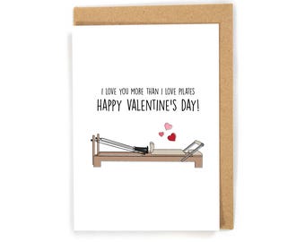 Carte de Saint-Valentin Pilates, carte de Saint-Valentin heureuse, carte de Saint-Valentin pour lui/petit ami/mari, jolie carte de Saint-Valentin Pilates