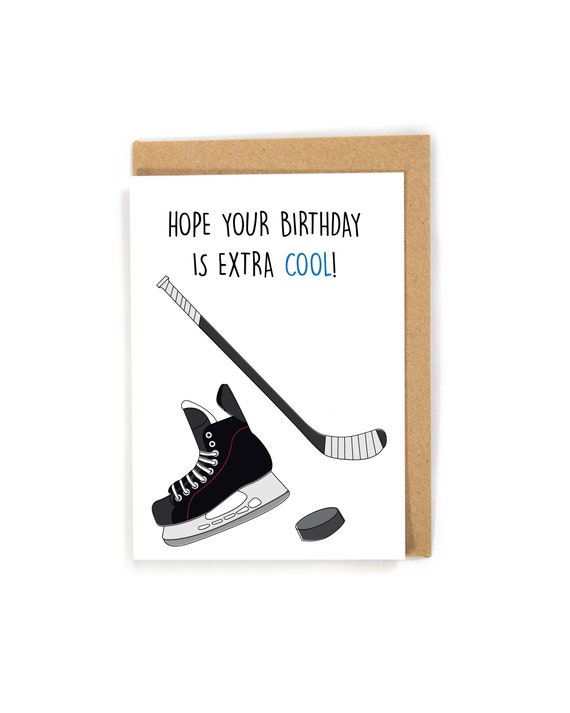 Hockey Birthday Card, Birthday Card for Hockey Player/Lover, Cute Birthday Card, Sports Birthday Card, Happy Birthday Card for kids