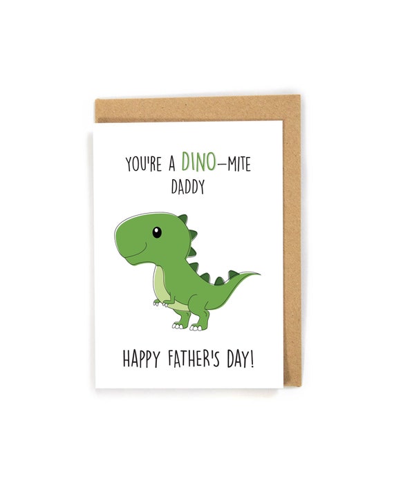 Father's Day card from kid/toddler/baby/kids, Dinosaur father's day card, cute father's day card, kid father's day card, Happy father's day
