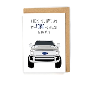 Truck birthday card, ford truck birthday card, kid birthday card, birthday card for truck lover, birthday card for him/husband/boyfriend