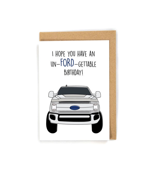 Truck birthday card, ford truck birthday card, kid birthday card, birthday card for truck lover, birthday card for him/husband/boyfriend