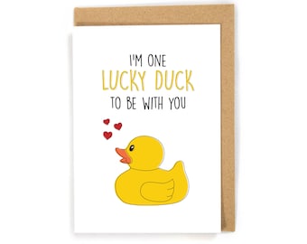 Funny anniversary card, cute anniversary card, rubber duck anniversary card, happy anniversary card, pun anniversary card, card for him/her