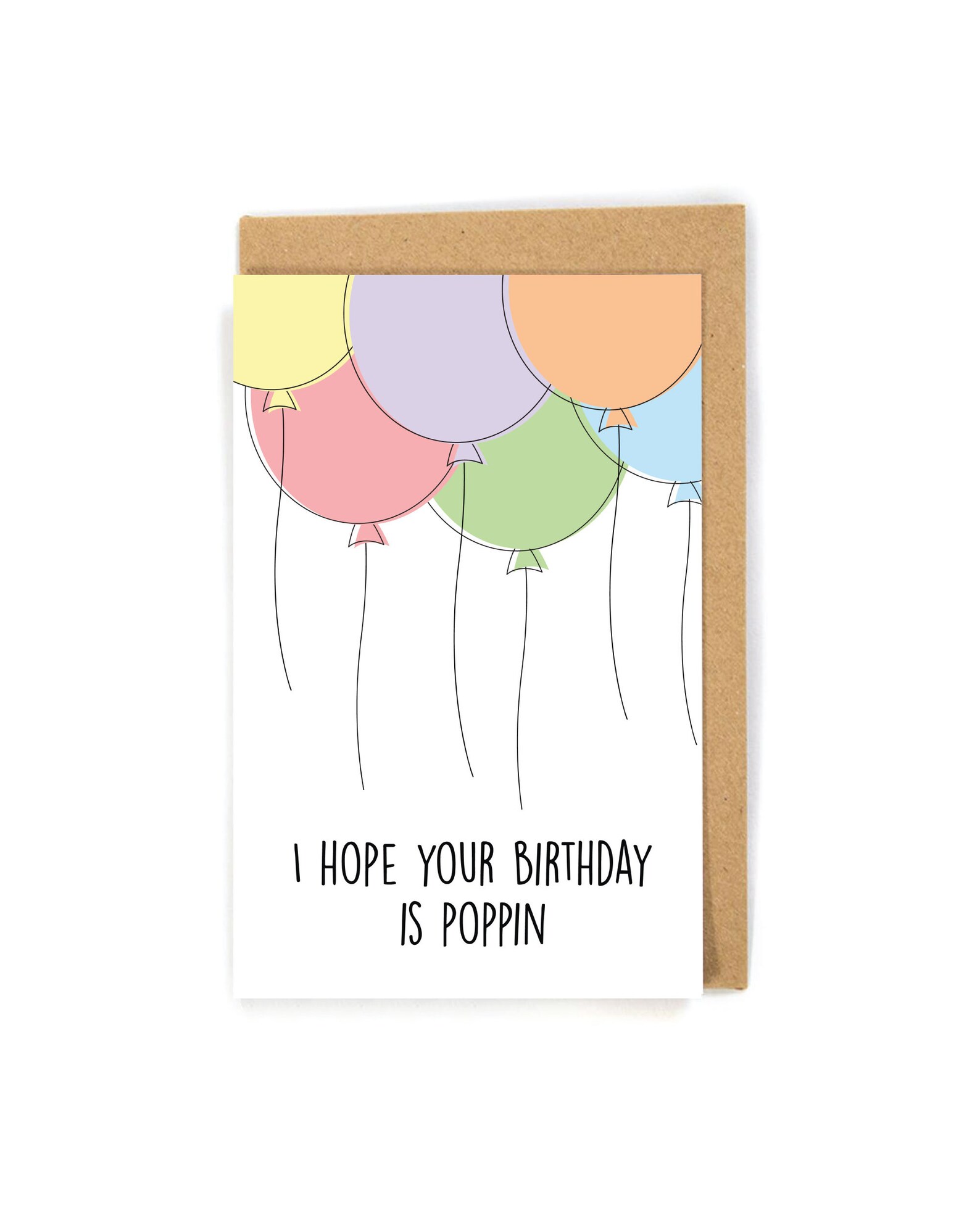 Simple Birthday Card, Pun Birthday Card, Balloon Birthday Card, Happy — free download