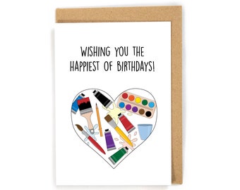 Painter Birthday Card, Birthday Card for Painter, Painting Birthday Card, Arts and Crafts Birthday Card, Painting Birthday Card, Artist