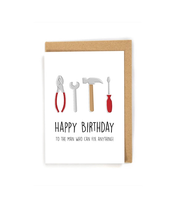Tools Birthday Card Birthday Card For Him Husband Dad Son Etsy Canada