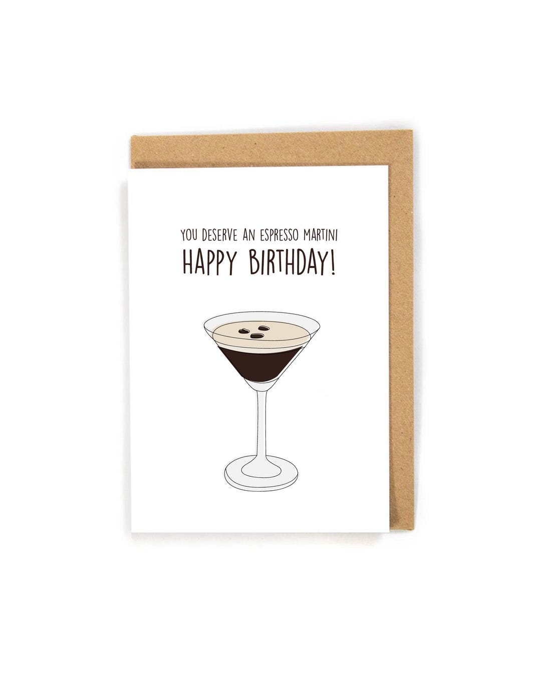 Espresso Martini Card, Cute Martini Birthday Card for Friend, Pun ...