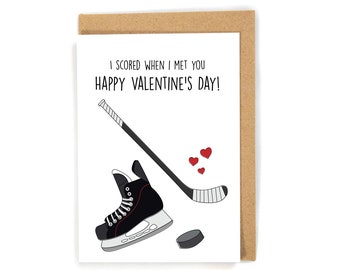 Hockey Valentine's Day Card, Valentine's Day Card for Hockey Player, Funny Valentine's Day Card, Sports Valentine's Day Card