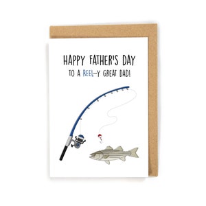fishing Father&#39;s Day card, Father&#39;s Day card for fisher, fishing greeting card, outdoorsman Father&#39;s Day card, happy Father&#39;s Day card