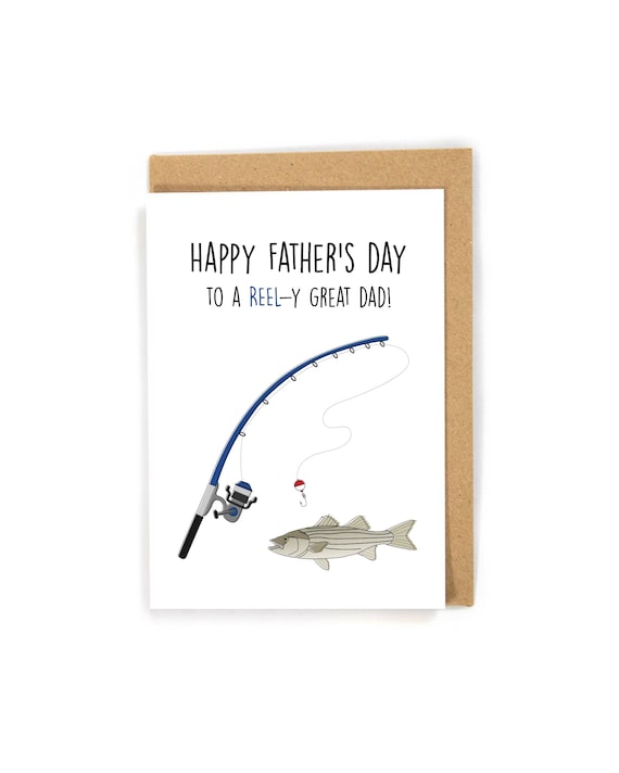 fishing Father's Day card, Father's Day card for fisher, fishing greeting card, outdoorsman Father's Day card, happy Father's Day card