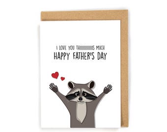 Raccoon Father's Day card, funny Father's Day card, cute Raccoon c Day card, cute raccoon lover Father's day card, fathers day card for dad