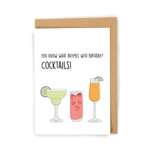 Cocktail Birthday Card, Cute Birthday Card, Funny Birthday Card, Happy Birthday Card, Adult Birthday Card, Alcohol Birthday Card, Drinking