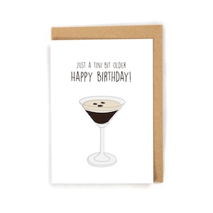 Espresso martini card, cute martini birthday card for friend, pun birthday card, funny cocktail birthday card, espresso martini gift for her