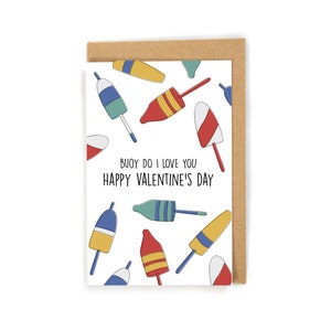 Buoy Valentines day card, nautical Valentines day card, Valentines day card for fisher/boater, cute Valentines day card, Valentines day card