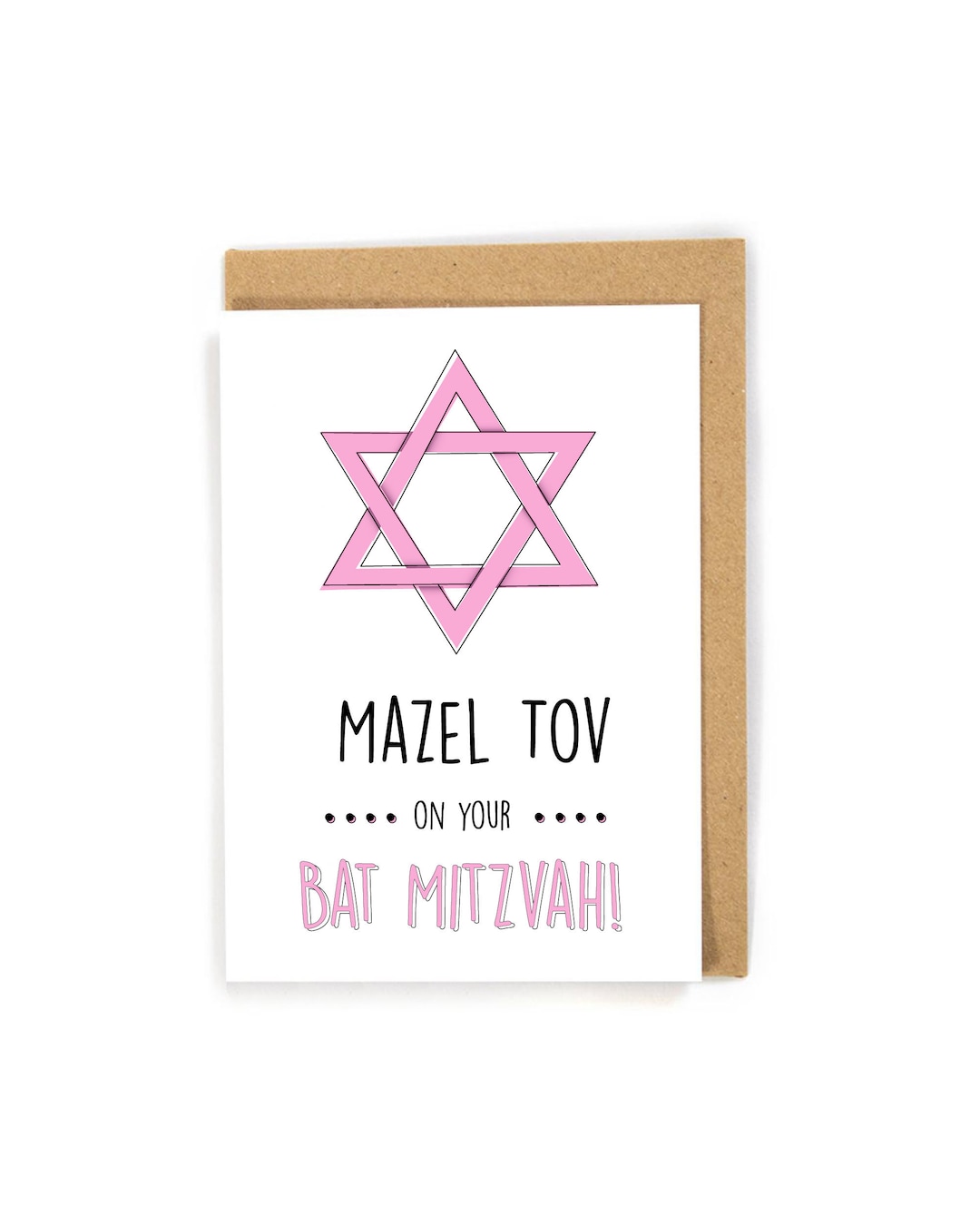 Bat Mitzvah Card, Card for Bat Mitzvah, Jewish Cards, Mazel Tov Card