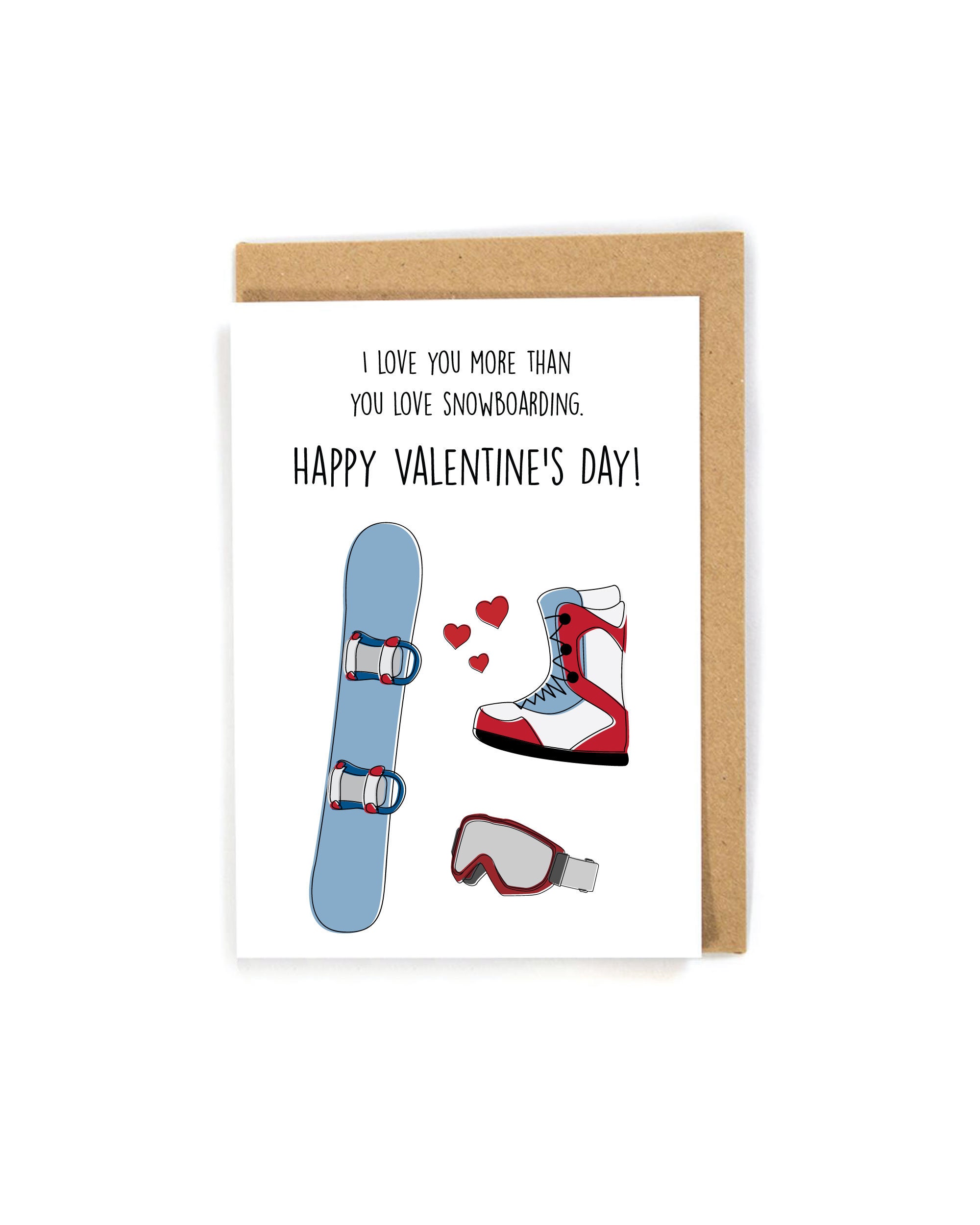 bestrating erger maken Aanmoediging Snowboarding Valentine's Day Card Snowboard - Etsy