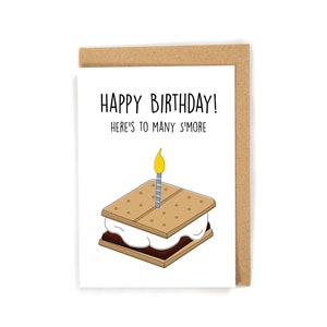 Birthday Card, Cute Birthday Card, Funny Birthday Card, Pun Birthday Card, S'more Birthday Card, Happy Birthday Card, Birthday card candle