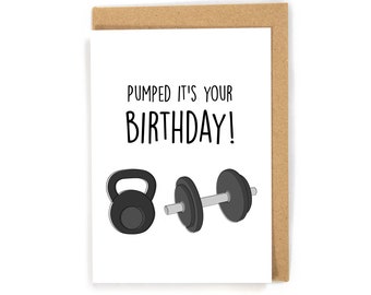 Workout Birthday Card, Birthday Card for Gym Lover, Fitness Birthday Card, Funny Birthday Card for him/her/boyfriend/husband, Gym lover card