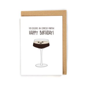Espresso martini card, cute martini birthday card for friend, pun birthday card, funny cocktail birthday card, espresso martini gift for her