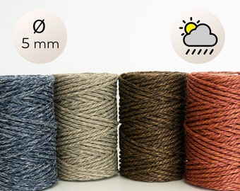 Cuerda torcida para exterior / 5mm / 45m / Cuerda de 3 cabos / 3PLY / Cuerda de macramé