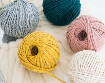 Cuerda torcida de lana / 4mm / 50m / Cuerda de 3 cabos / 3PLY / Cuerda de macramé y crochet