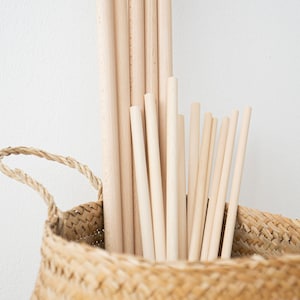 Palo de madera 30cm, 50cm & 100cm (1 metro), para macramé, telar y DIY / Varilla de madera para tapiz de macramé, decoración de hogar