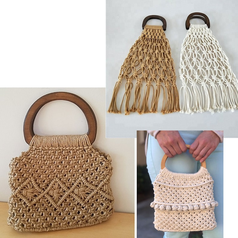 Asas para bolso Pack de 2 unidades para bolso de macramé o crochet imagen 7