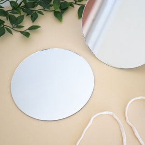 Round mirror 15 cm, 20 cm & 30 cm / Mirror for macrame / Raffia mirror / DIY mirror