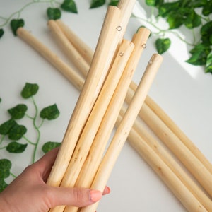 Rustic Wooden Stick (with Hooks) 40cm & 60cm, for Macrame, Weaving and DIY / Wooden Rod for Macrame Tapestry, Home Decor image 2