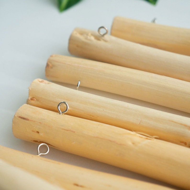 Rustic Wooden Stick (with Hooks) 40cm & 60cm, for Macrame, Weaving and DIY / Wooden Rod for Macrame Tapestry, Home Decor image 3