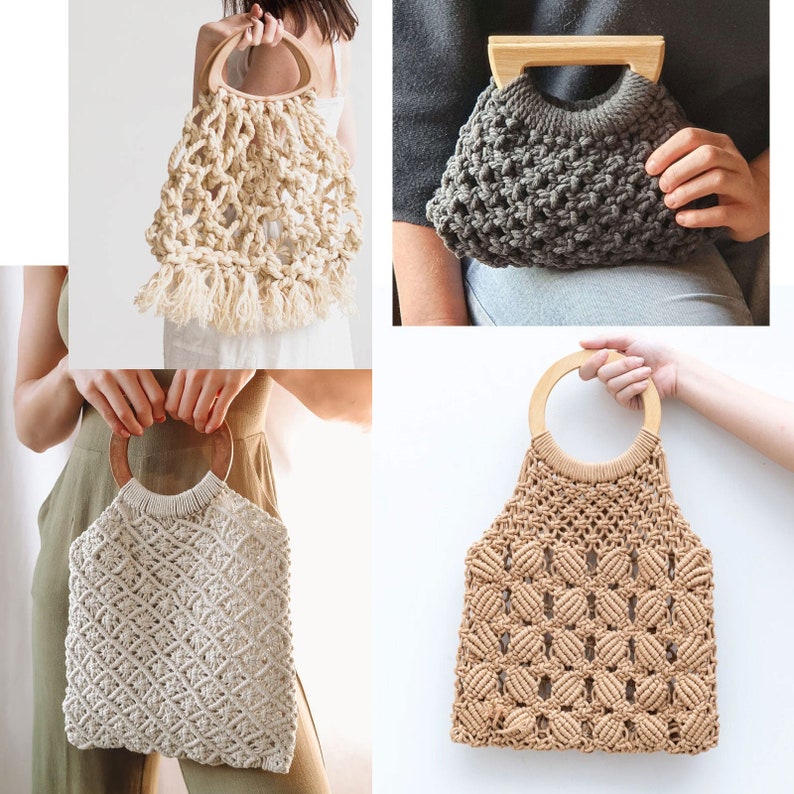 Asas para bolso Pack de 2 unidades para bolso de macramé o crochet imagen 5