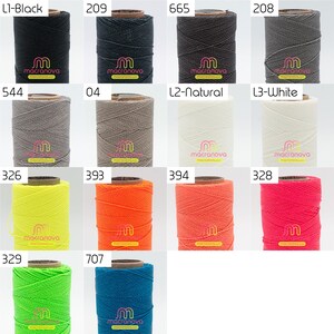 Hilo Encerado Linhasita / 0,5mm / Bobina completa: 337 metros / Cuerda micro macramé / Hilo de macramé / Pulseras, pendientes / Color 1-632 imagen 7