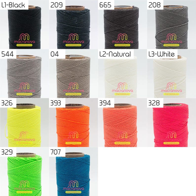 Hilo Encerado Linhasita / 0,5mm / Bobina completa: 337 metros / Cuerda micro macramé / Hilo de macramé / Pulseras, pendientes / Color 1-632 imagen 7