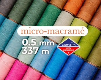 Linhasita Waxed Thread / 0.5mm / Full spool: 337 meters / Micro macrame rope / Macrame thread / Bracelets, necklaces, earrings
