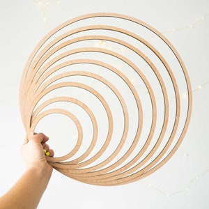 Cerchi di legno 10 cm-44 cm per macramè e fai da te (10 cm, 20 cm, 30 cm, 40 cm e altri) / Acchiappasogni, mandala, specchio, lampada, decorazione di nozze