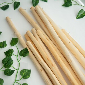 Rustic Wooden Stick (with Hooks) 40cm & 60cm, for Macrame, Weaving and DIY / Wooden Rod for Macrame Tapestry, Home Decor image 4